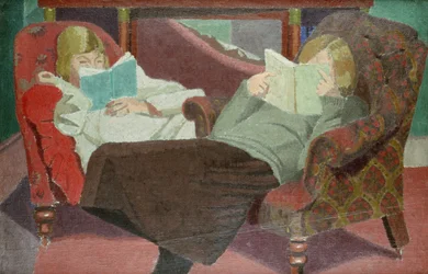 Two Girls Reading